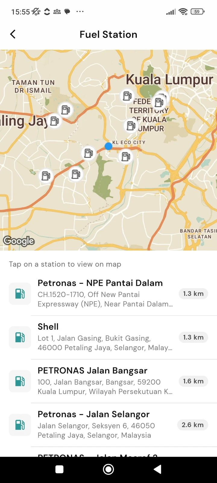 DCAP app — Fuel Station