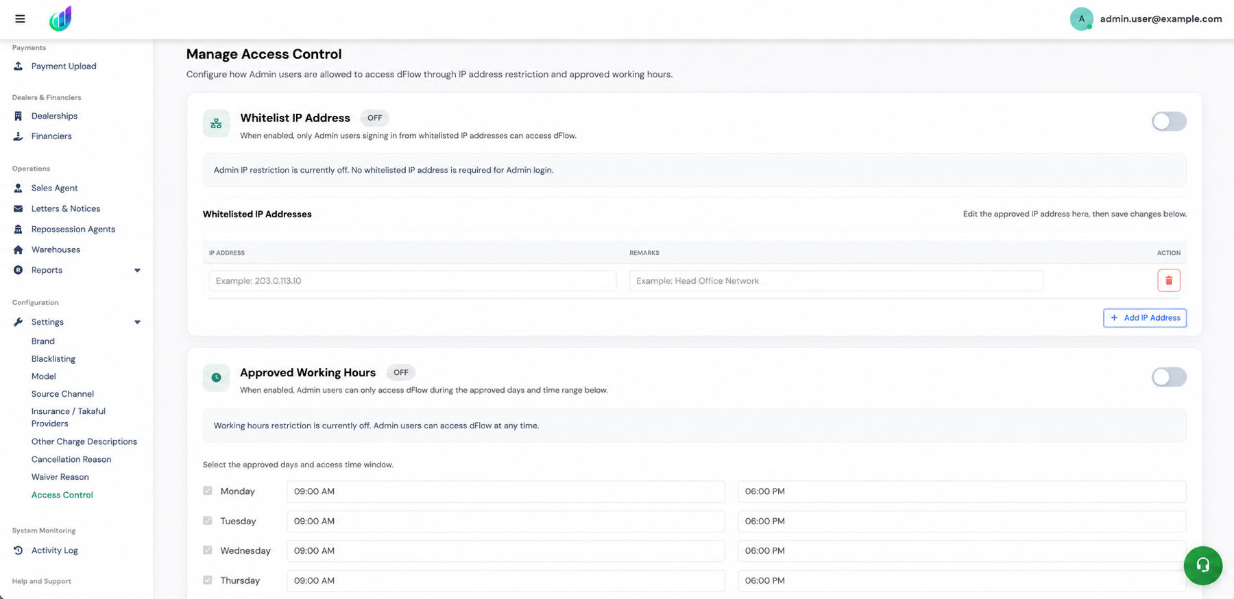 dFlow — Access control